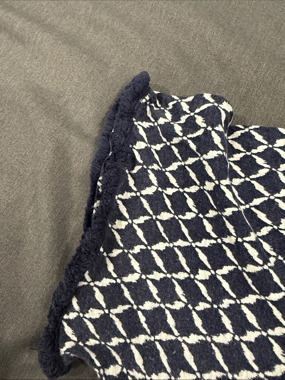 Chico's Navy and White Diamond-Print Short Sleeve Tee - Picture 3 of 4